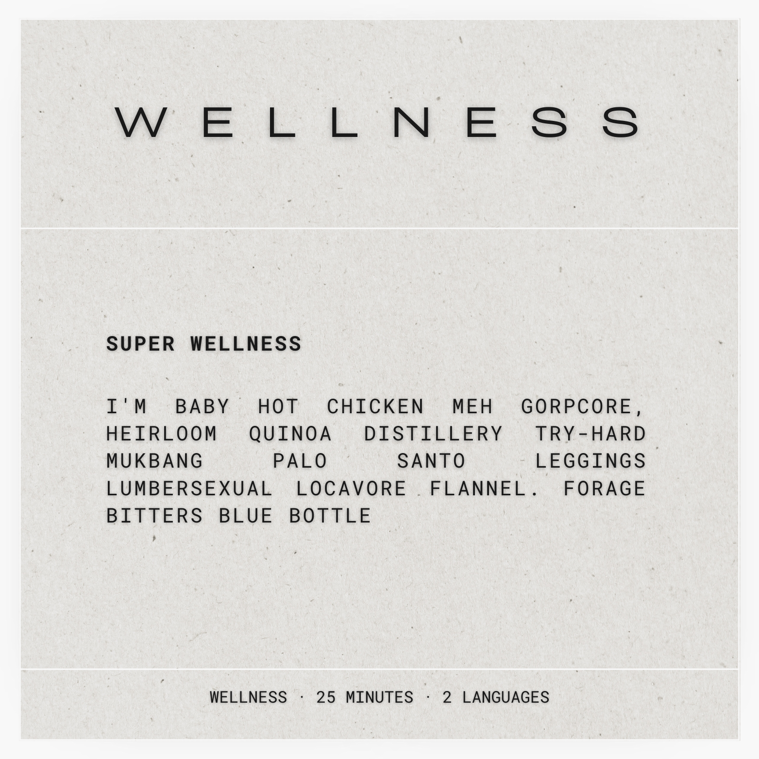 WELLNESS