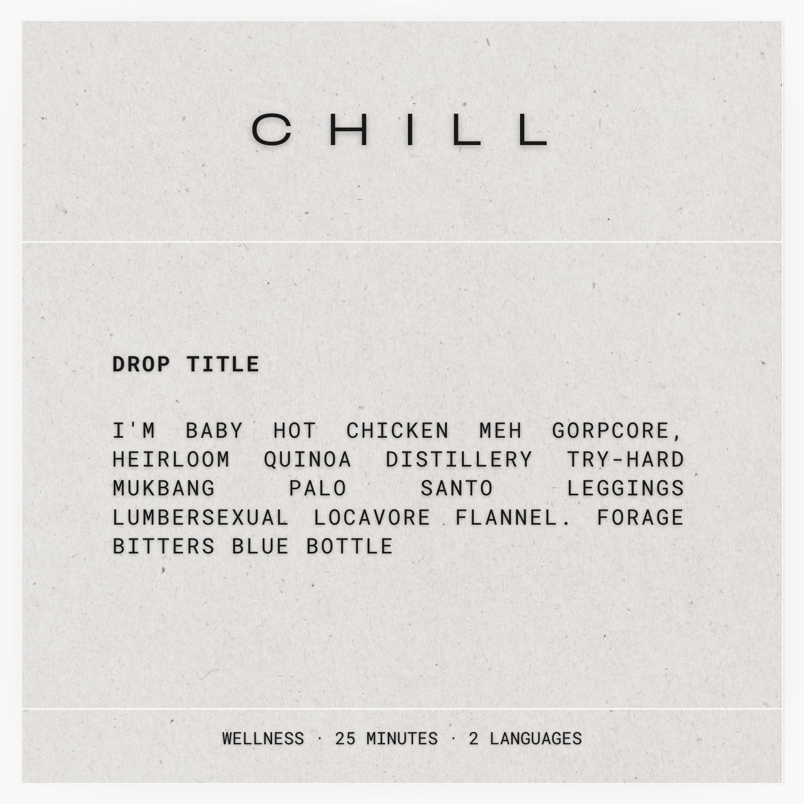 CHILL 01