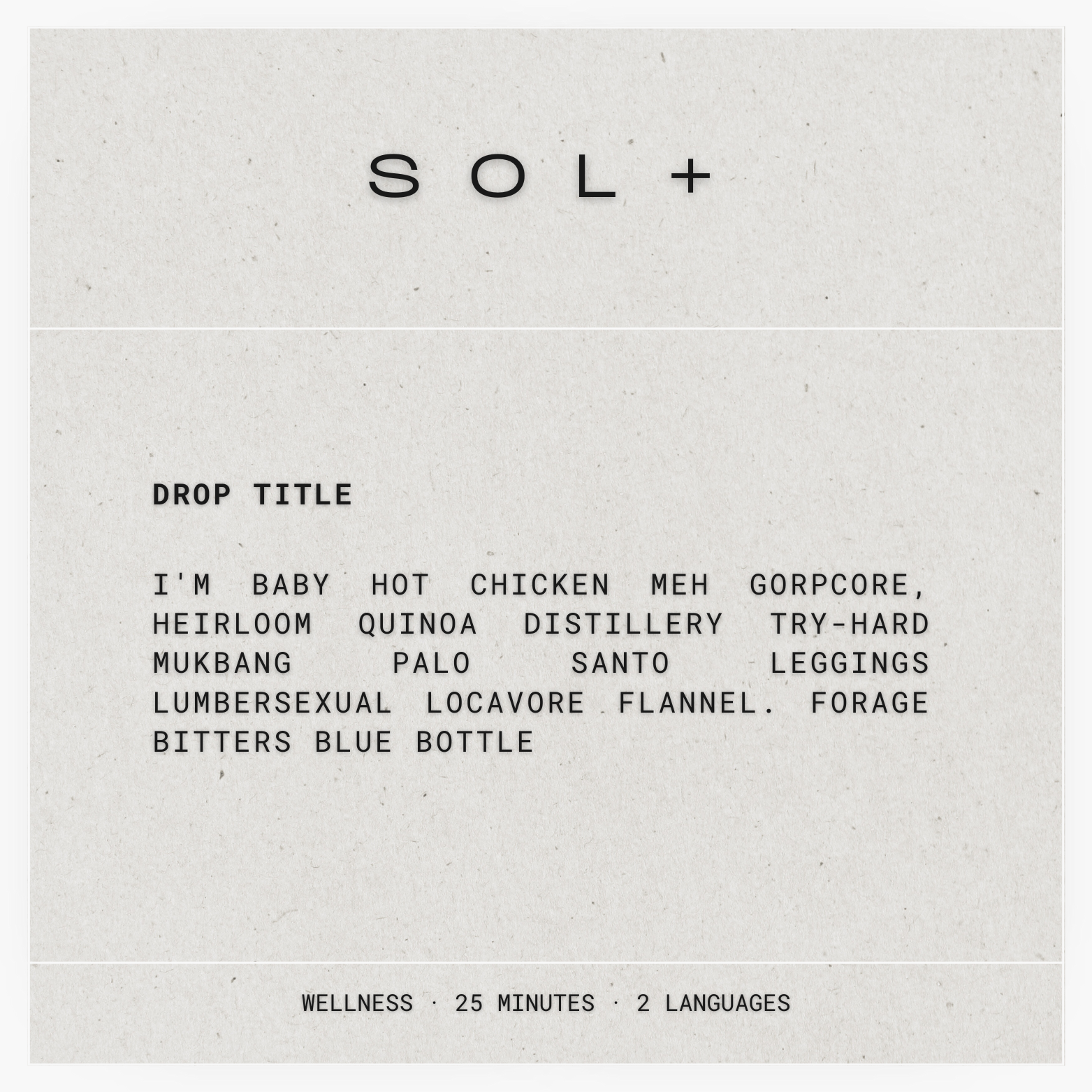SOL+ 01